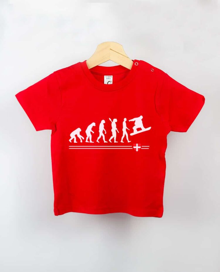 T shirt BEBE rouge evoluiton Snow