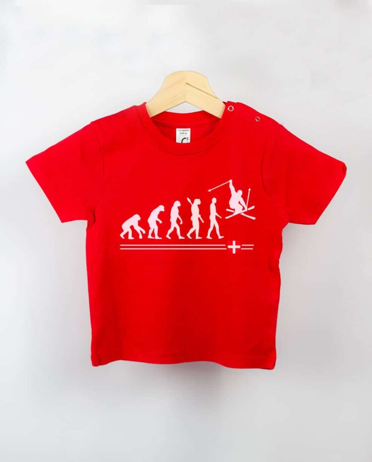 T shirt BEBE rouge evoluiton ski