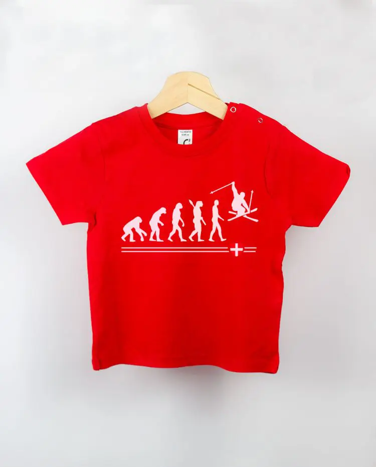 T shirt BEBE rouge evoluiton ski