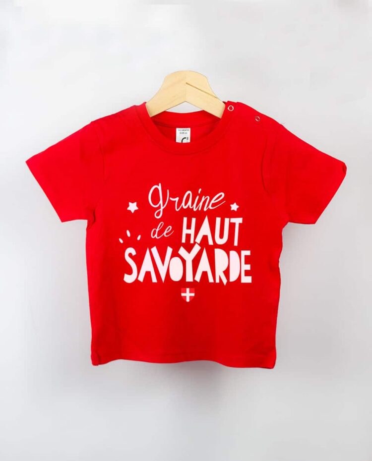 T shirt BEBE rouge graine de haut savoyarde fille