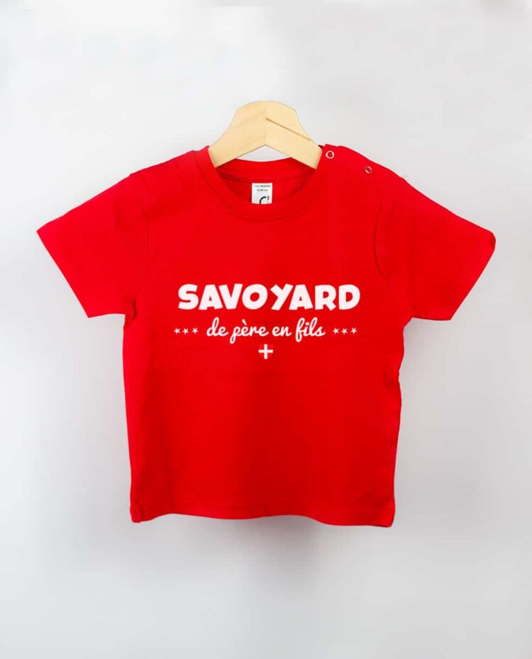 T shirt BEBE rouge savoyard de pere en fils