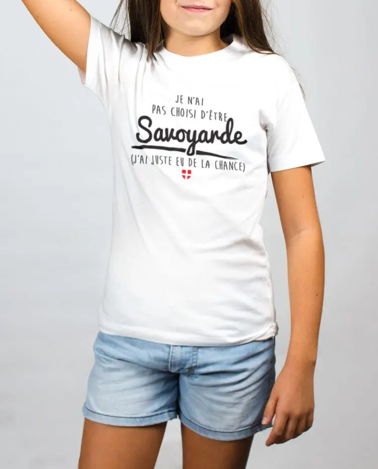 t shirt enfant blanc fille choisie chance savoyarde