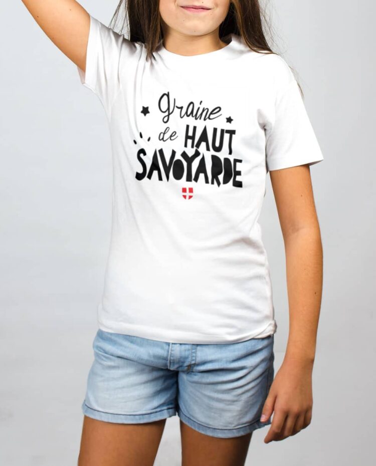 t shirt enfant blanc fille graine de haut savoyarde fille