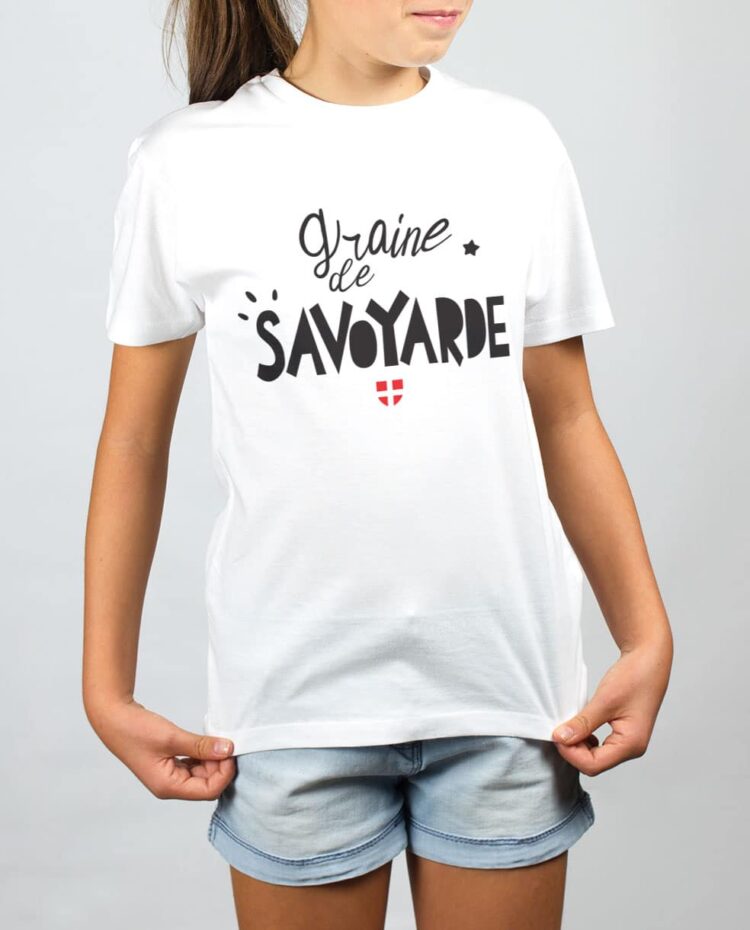 t shirt enfant blanc fille graine de savoyarde fille