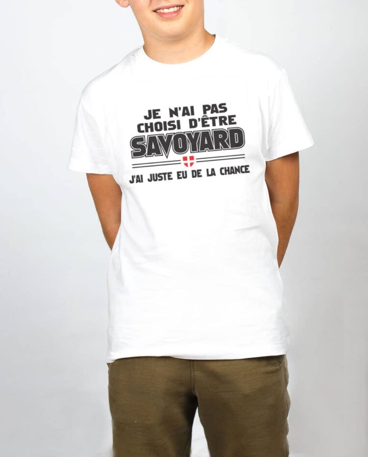 t shirt enfant blanc garcon choisie chance savoyard