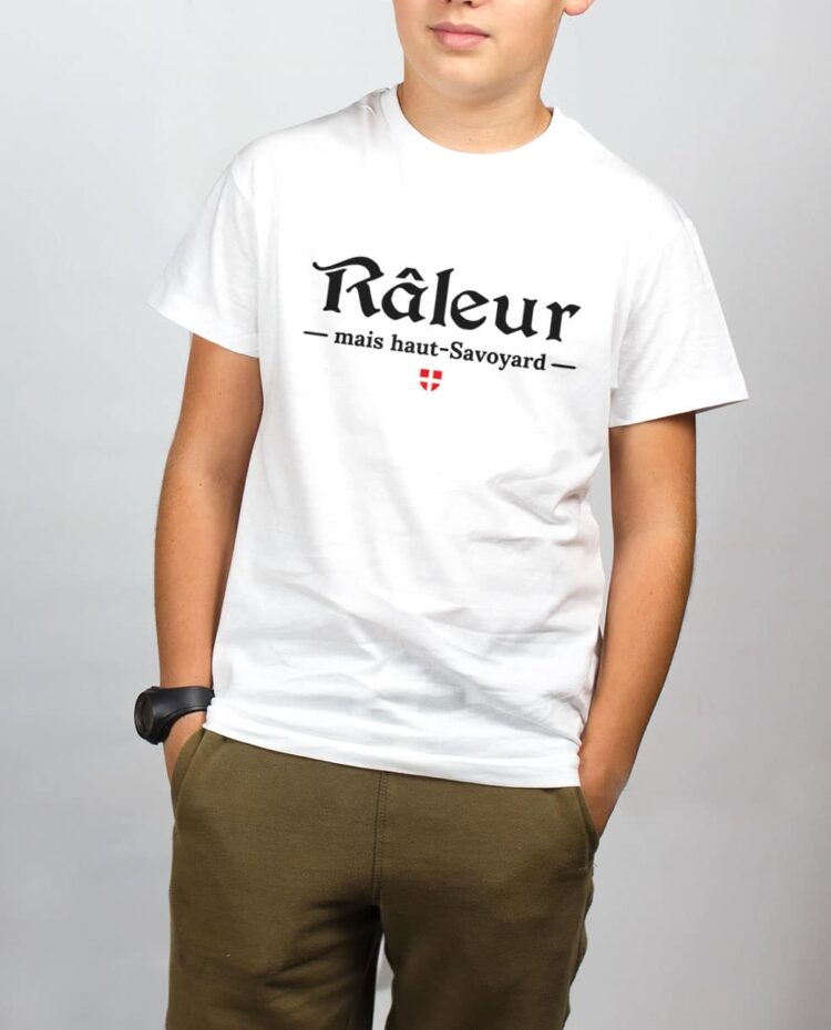 t shirt enfant blanc garcon raleur haut savoyard