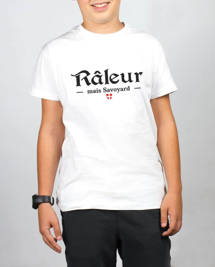 t shirt enfant blanc garcon raleur savoyard