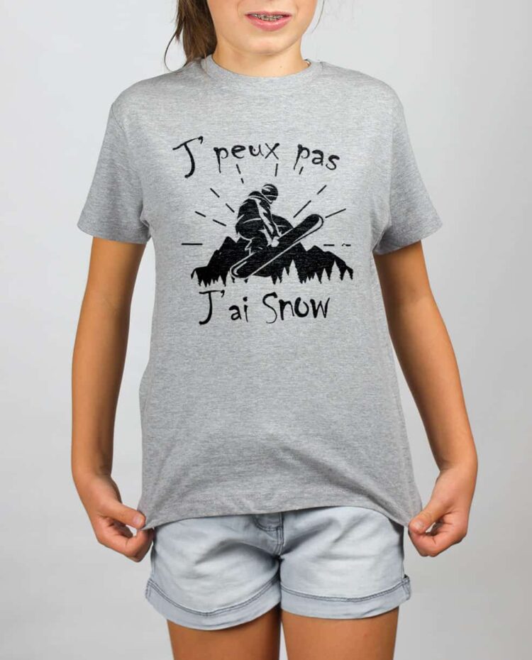 t shirt enfant gris fille 1