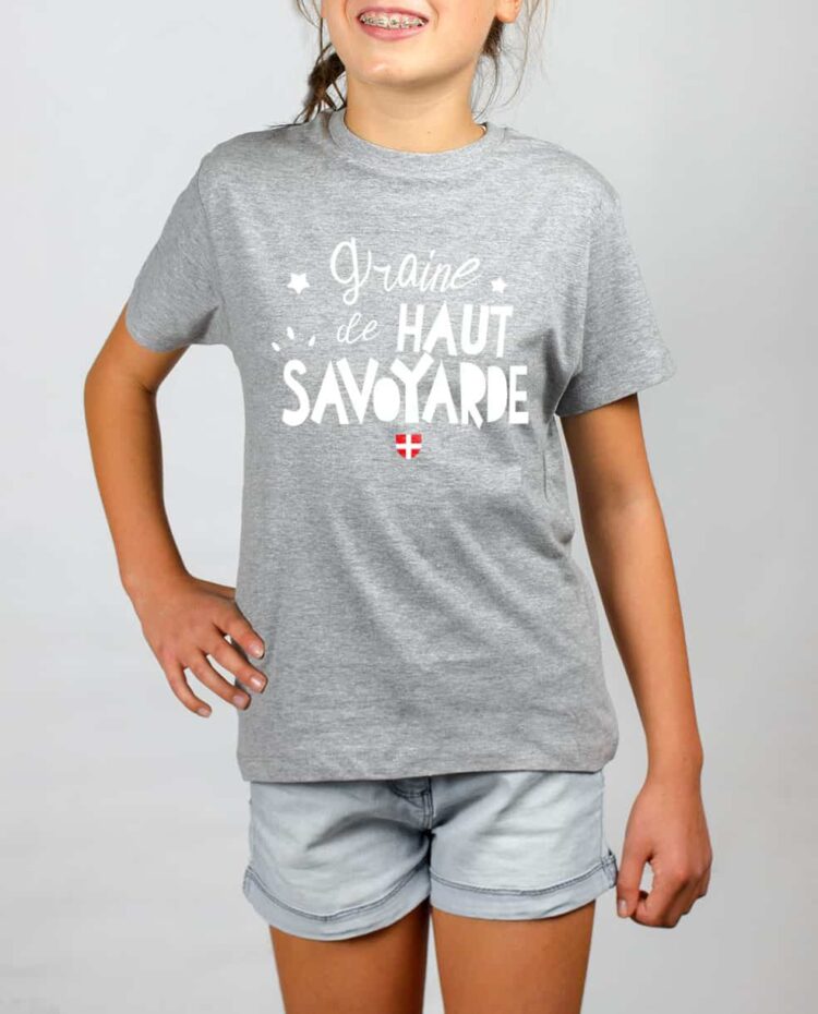 t shirt enfant gris fille graine de haut savoyarde fille