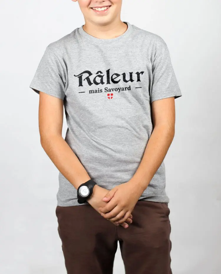 t shirt enfant gris garcon raleur savoyard