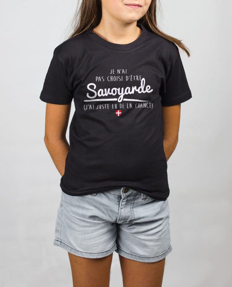 t shirt enfant noir fille choisie chance savoyarde