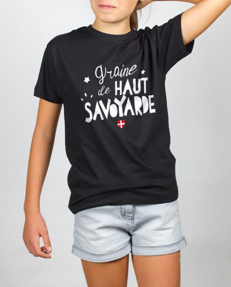 t shirt enfant noir fille graine de haut savoyarde fille