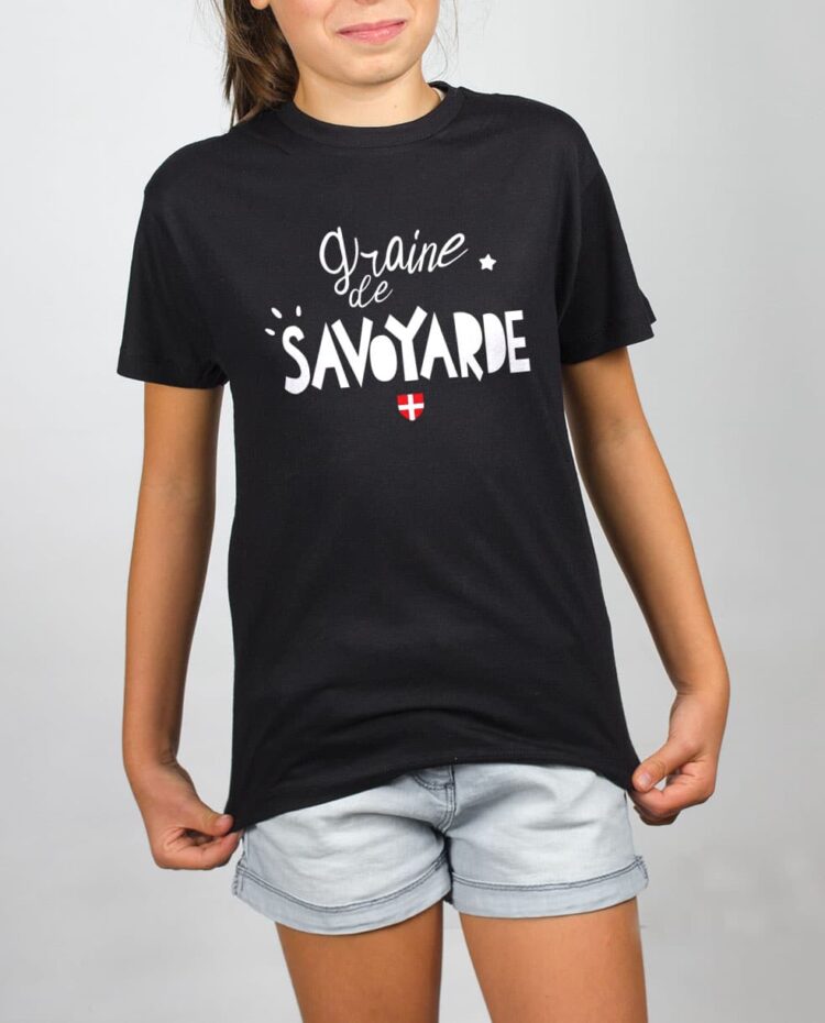 t shirt enfant noir fille graine de savoyarde fille