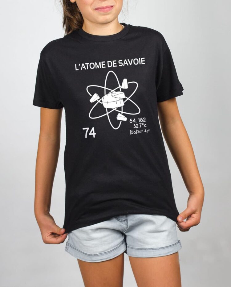 t shirt enfant noir fille la tomme de savoie 74