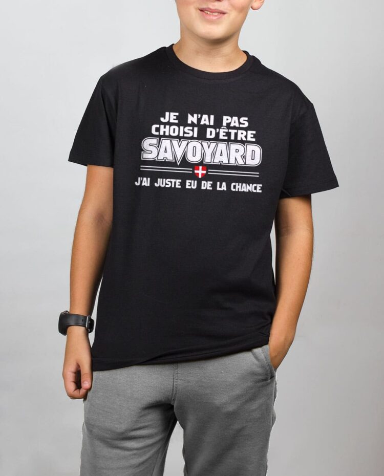 t shirt enfant noir garcon choisie chance savoyard