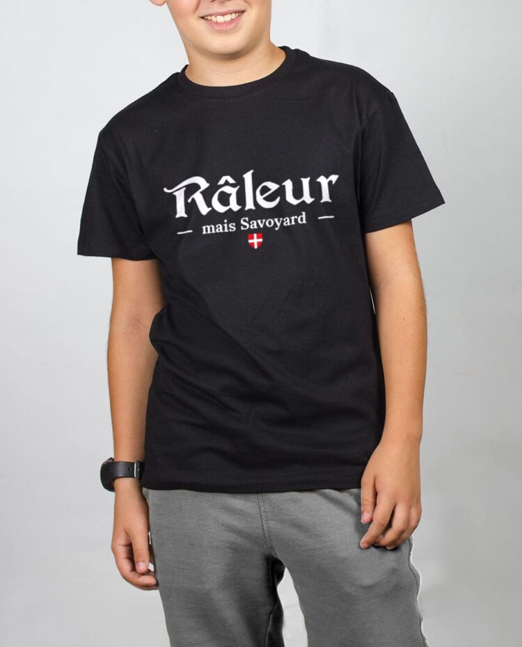 t shirt enfant noir garcon raleur savoyard