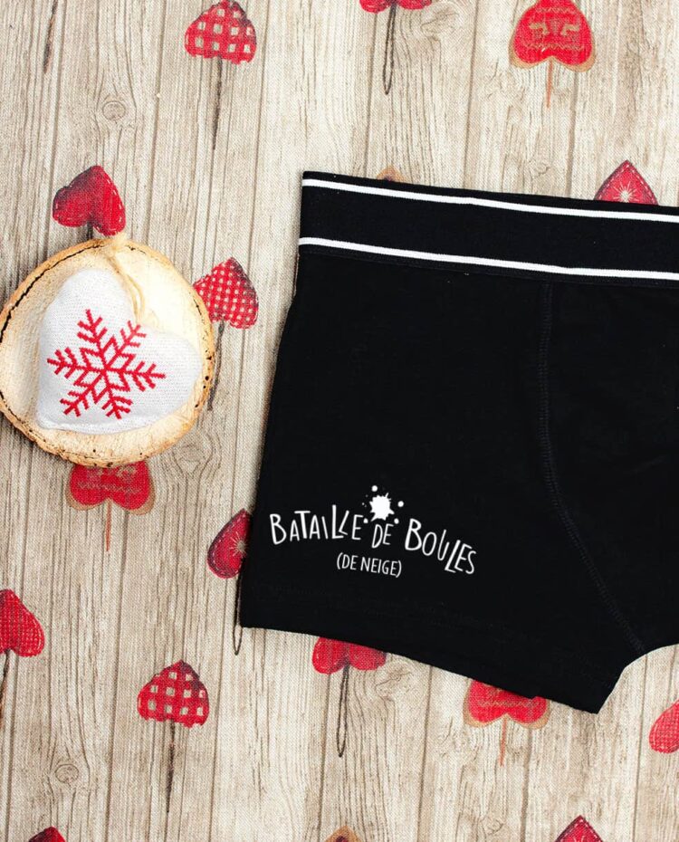 Boxer noir homme Mockup Bataille de boules