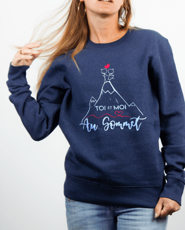 Pull Femme Bleu jean Toi et moi au Sommet