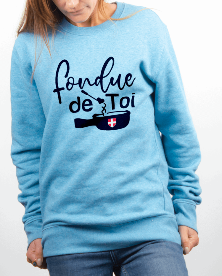 Pull Femme bleu ciel FONDUE DE TOI