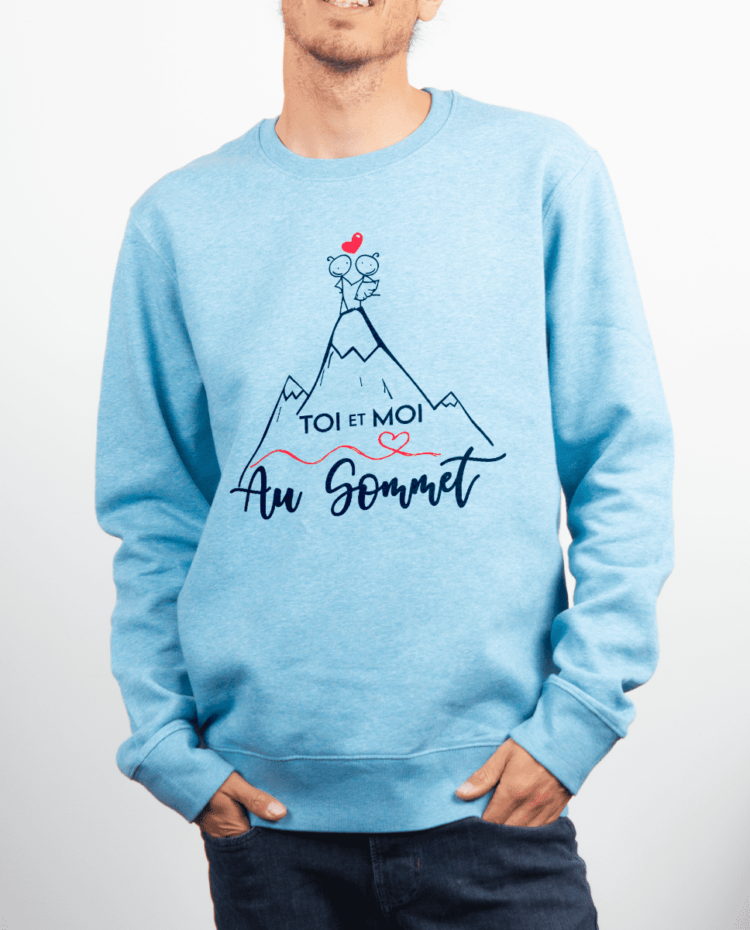 Pull Homme Bleu Ciel Toi et moi au Sommet