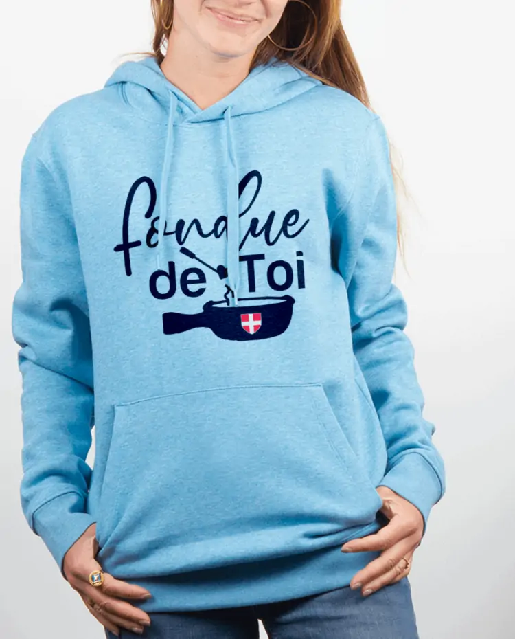 Sweat Femme Bleu Ciel FONDUE DE TOI