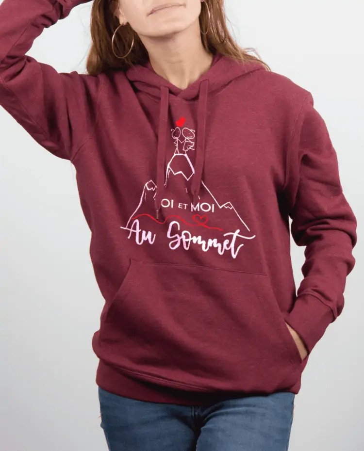 Sweat Femme Bordeau Toi et moi au Sommet