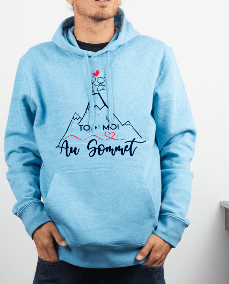 Sweat Homme Bleu ciel Toi et moi au Sommet