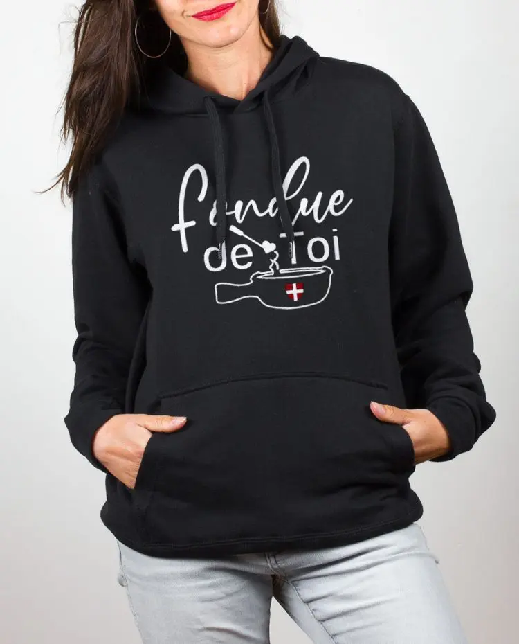 Sweat noir femme fondue de toi