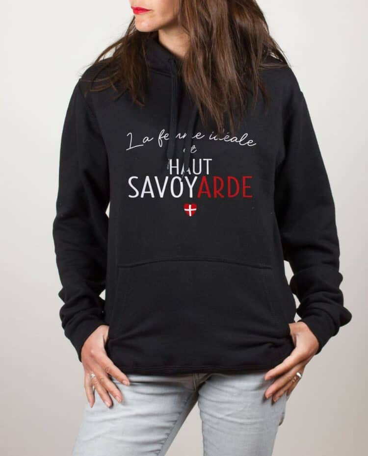 Sweat noir femme ideale haut savoyarde 1