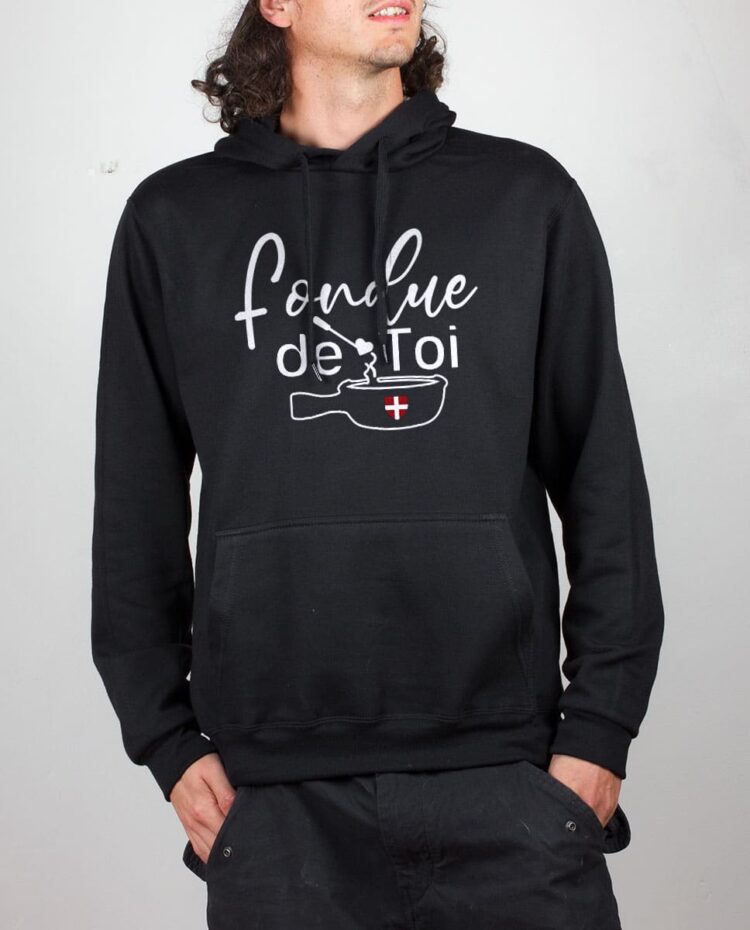 Sweat noir homme fondue de toi