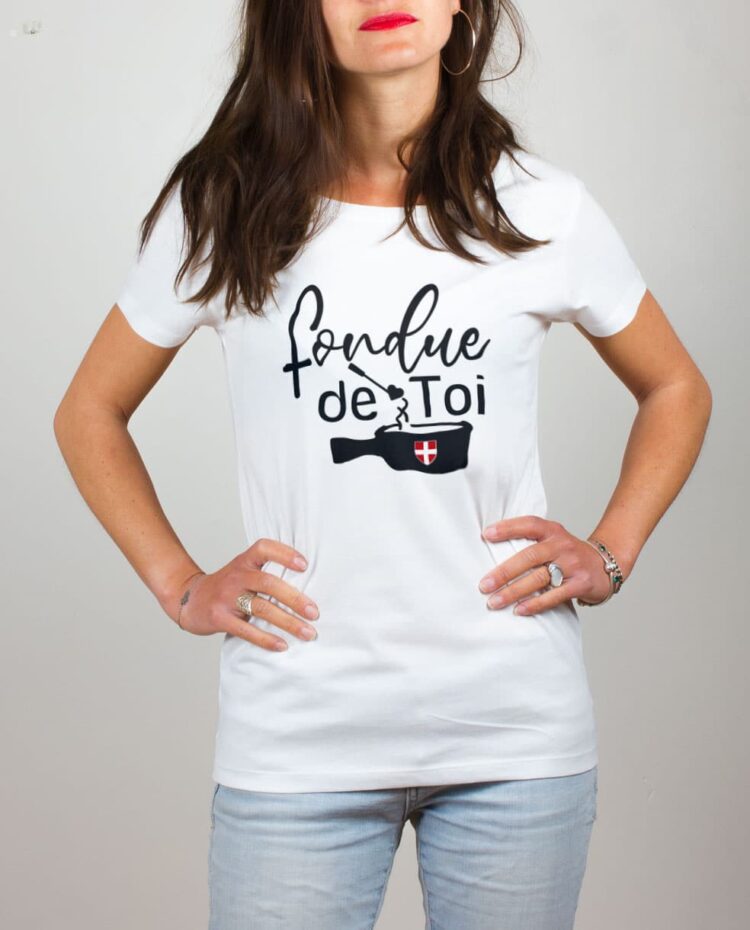 T shirt blanc femme fondue de toi