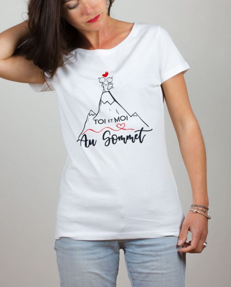 T shirt blanc femme toi et moi au sommet