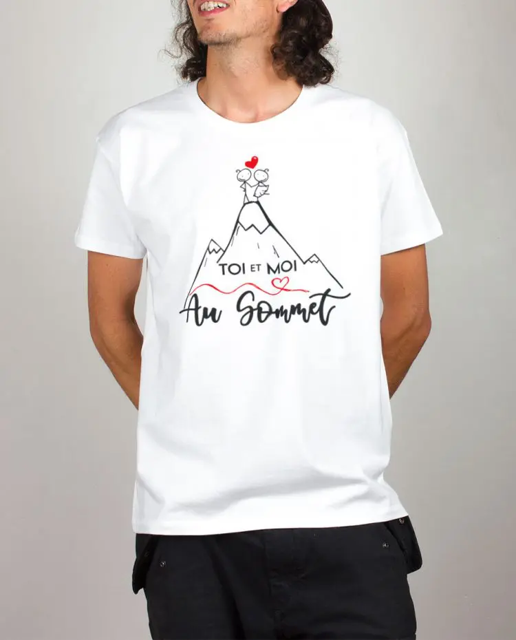 T shirt blanc homme toi et moi au sommet