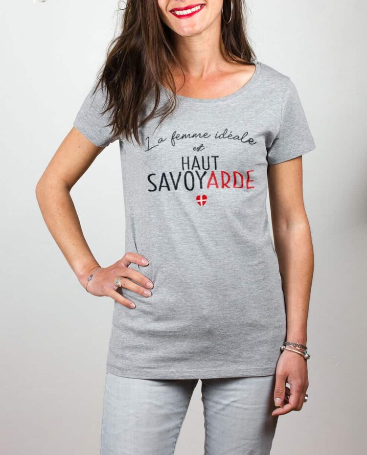 T shirt gris femme ideale haut savoyarde