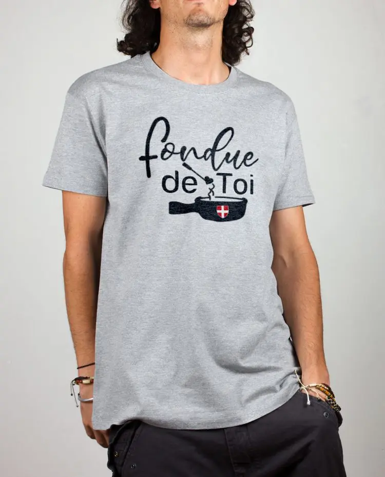 T shirt gris homme fondue de toi