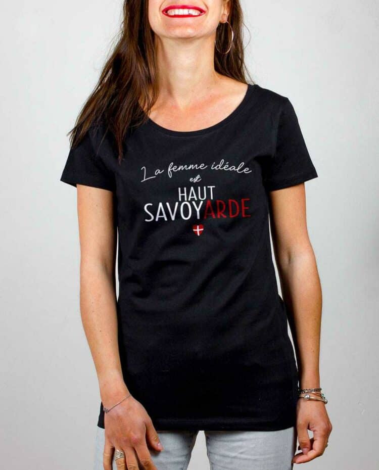 T shirt noir femme ideale haut savoyarde 1