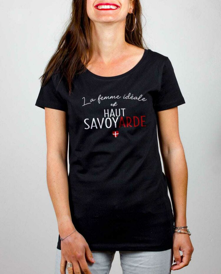 T shirt noir femme ideale haut savoyarde