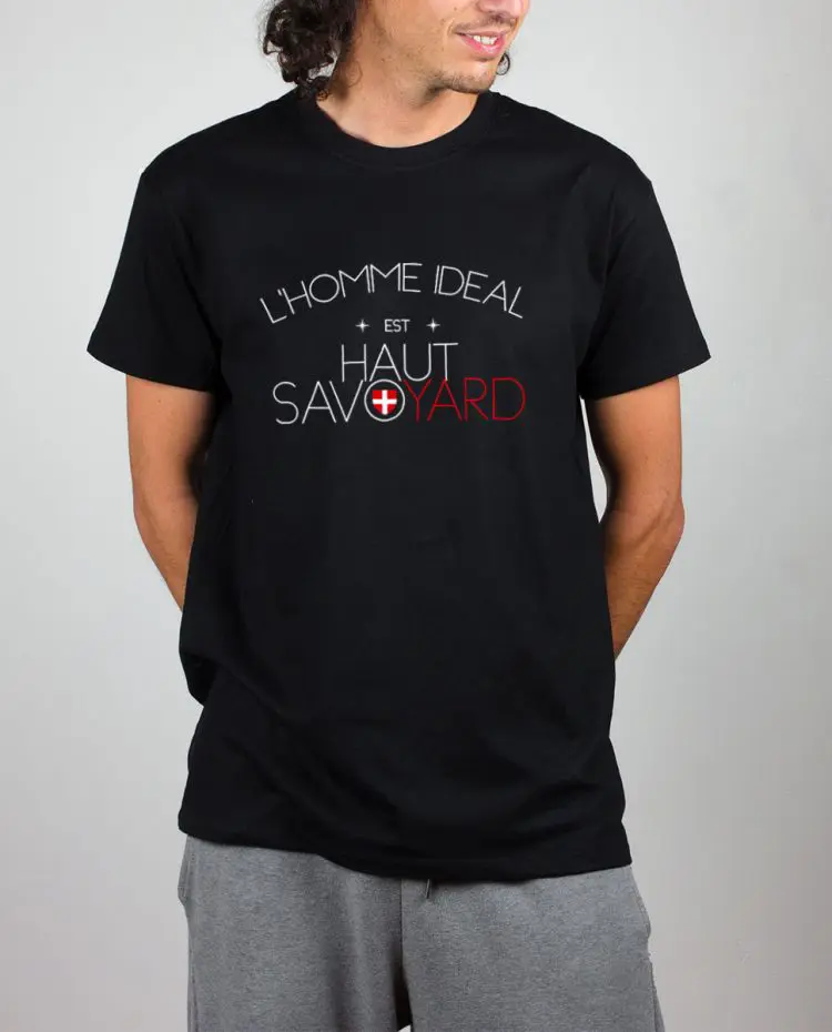 T shirt noir homme ideal haut savoyard