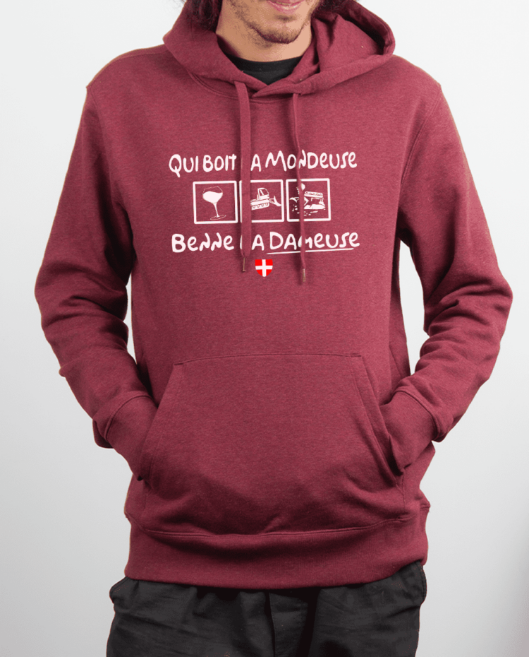 Sweat Homme Bordeau QUI BOIT LA MONDEUSE BENNE LA DAMEUSE