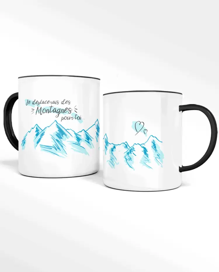 Mug CERAMIQUE Je deplacerais des monntagne BLEU