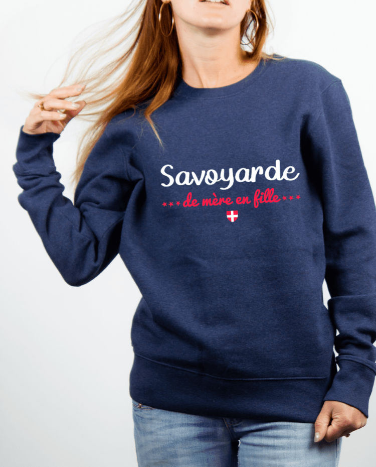 Pull Femme Bleu jean SAVOYARDE DE MERE EN FILLE