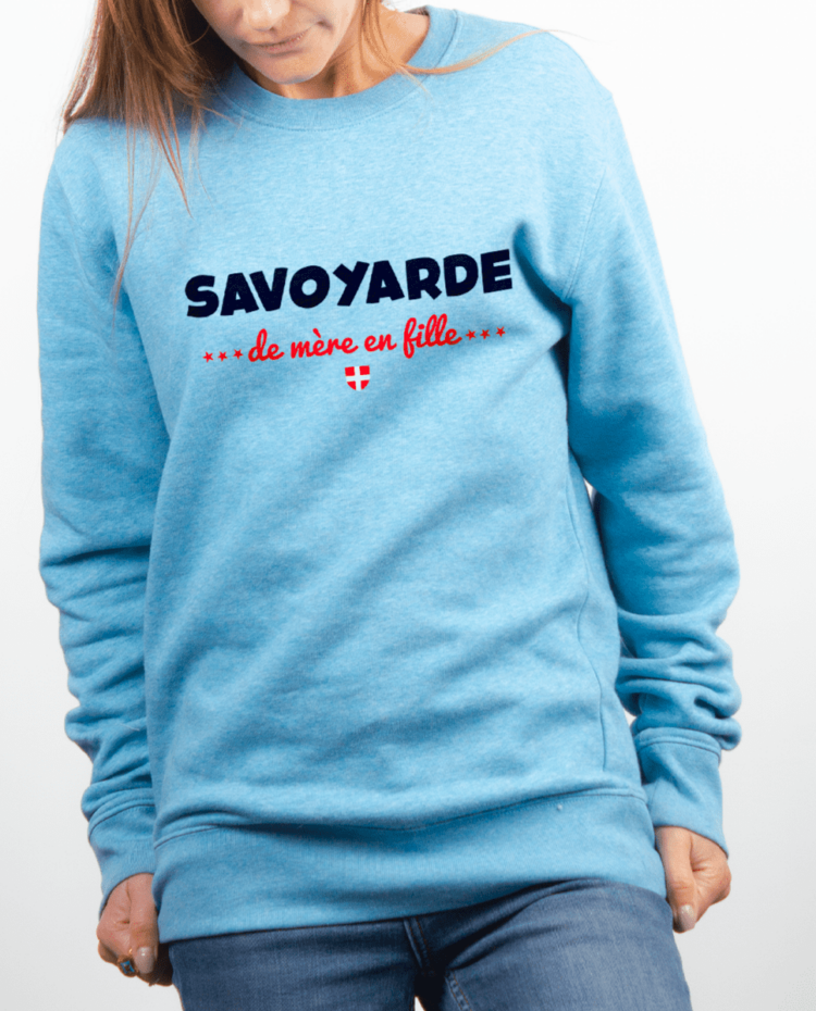 Pull Femme bleu ciel SAVOYARDE DE MERE EN FILLE