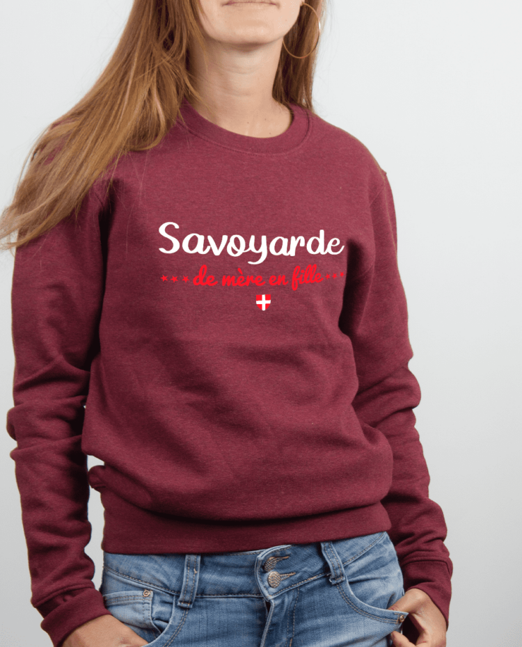 Pull femme Bordeau SAVOYARDE DE MERE EN FILLE