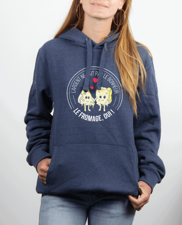 Sweat Femme Bleu Jean LE FROMAGE FAIT LE BONHEUR