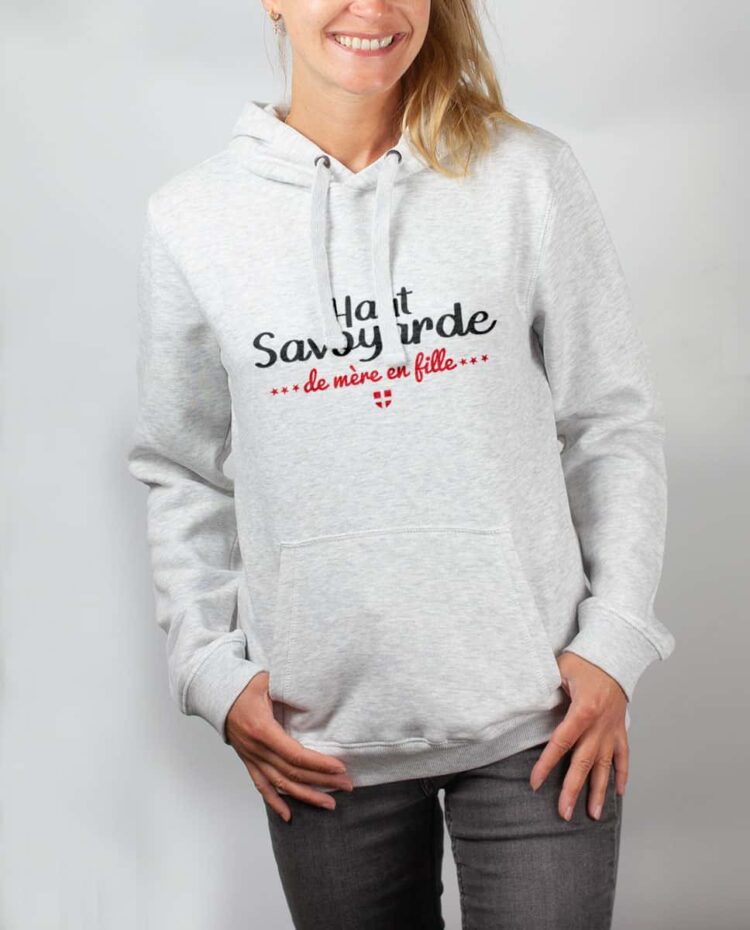 Sweat blanc femme Haut savoyarde de mere en fille