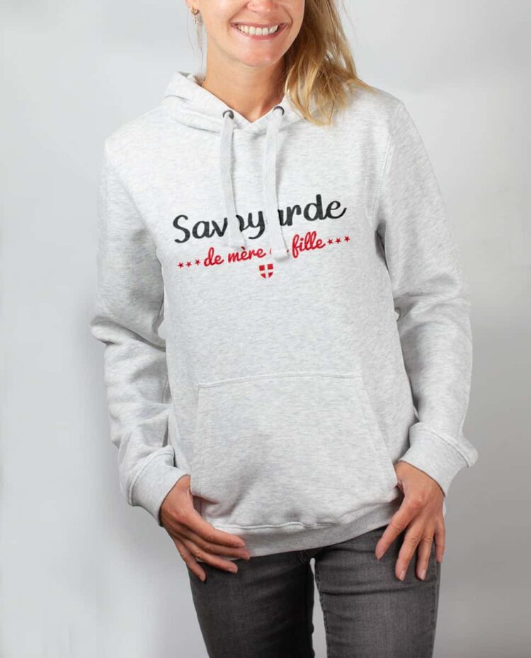 Sweat blanc femme Savoyarde de mere en fille