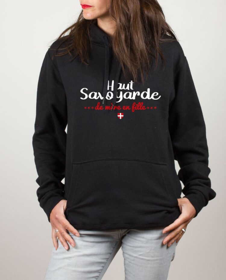 Sweat noir femme Haut savoyarde de mere en fille