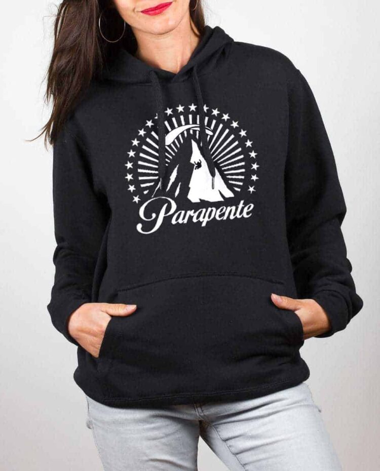 Sweat noir femme montagne parapente paramount