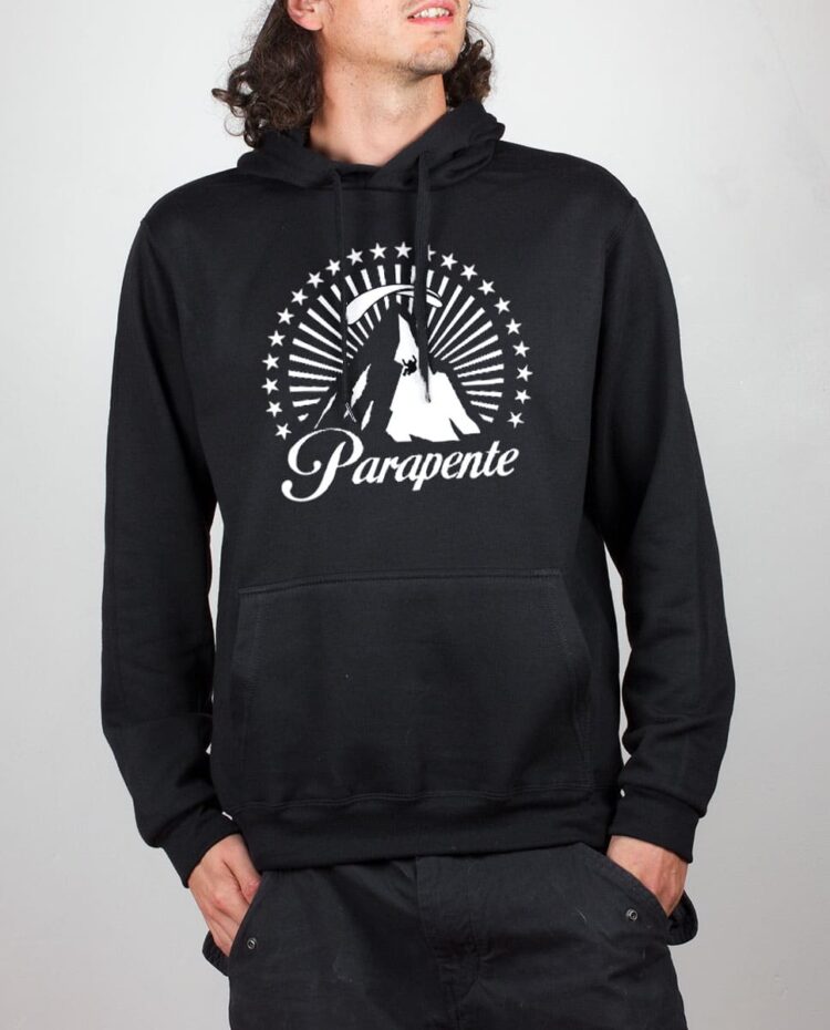 Sweat noir homme montagne parapente paramount