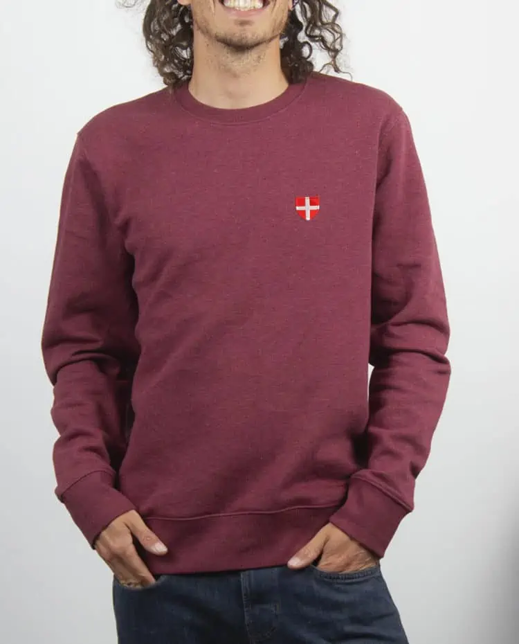 SweatShirt Homme Bordeau savoie coeur blason brode